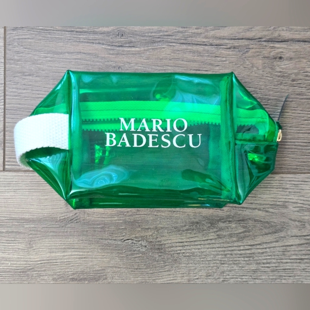 Mario Badescu Green Clear Cosmetic Travel Bag Pouch Vacation Beach Pool